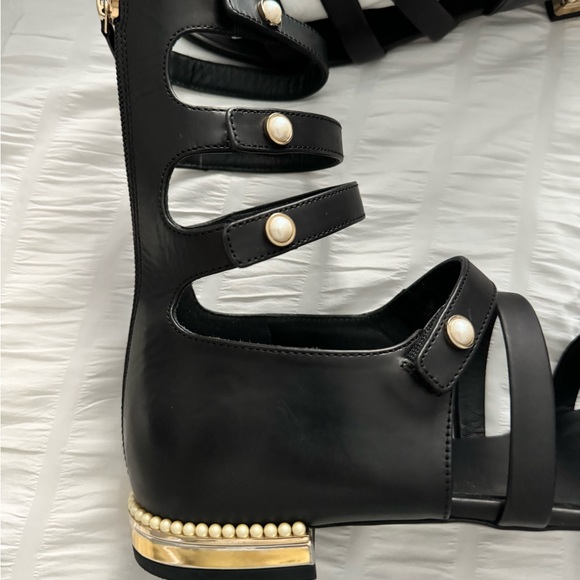 Black high top Chanel sandals like new only wore once - Picture 3 of 8